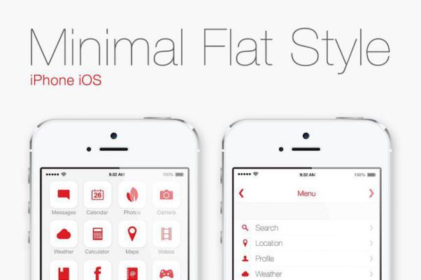 平板式iPhone iOS图标素材 Flat Style iPhone iOS