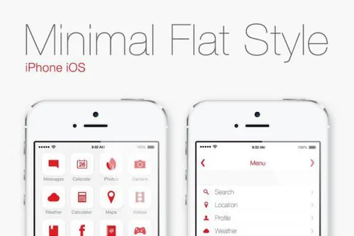 平板式iPhone iOS图标素材 Flat Style iPhone iOS