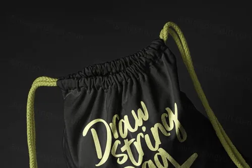 拉绳袋外观设计图样机模板 Gravity Psd Drawstring Bag Mockup