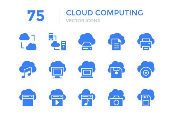 75个云计算矢量图标 75 Cloud Computing Vector Ico