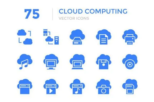 75个云计算矢量图标 75 Cloud Computing Vector Ico