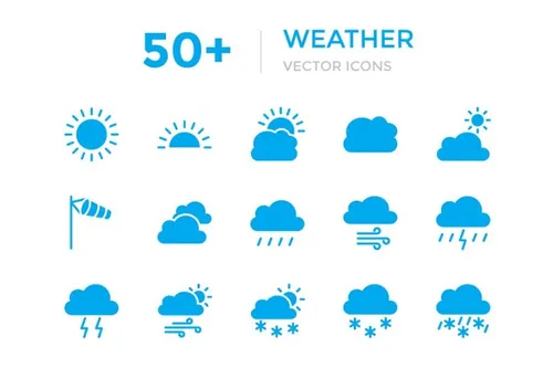50 天气矢量图标 50  Weather Vector Icons