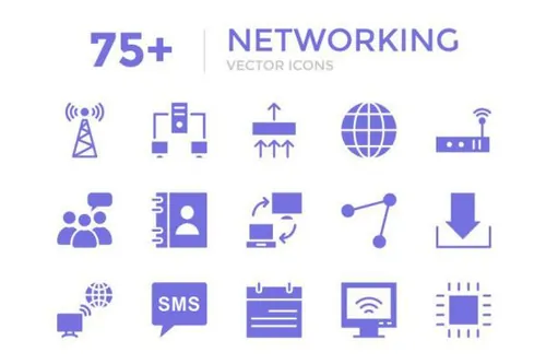 75 网络矢量图标 75  Networking Vector Icons
