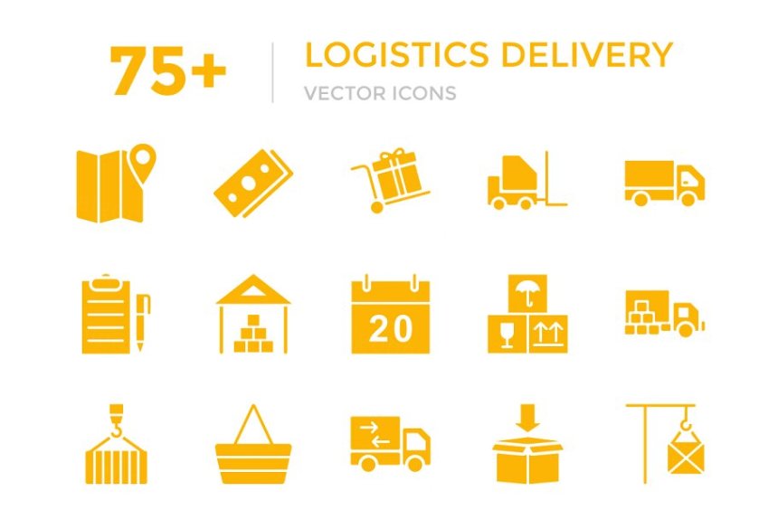 物流配送矢量图标 75  Logistics Delivery Vector I