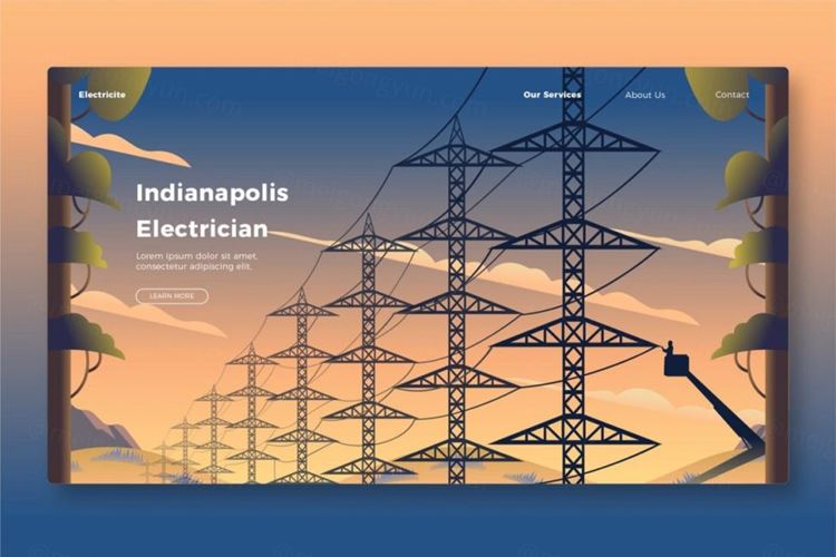 时尚高端简约的banner海报英雄标题插图插画设计模板