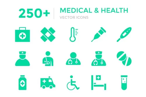 医疗和健康矢量图标大全 Medical and Health Vector Ic