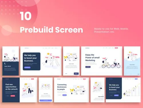 创业网站团队合作说明Website Teamwork Illustra