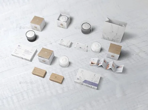 美容化妆品模型PSD贴图模板Candles-Branding Mockups