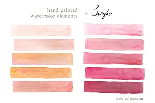 手绘水彩条幅横条设计素材Watercolor - Stripes