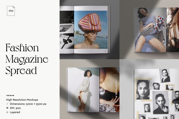 高品质自然光影多种背景纹理杂志书籍场景设计提案样机模板 Ma