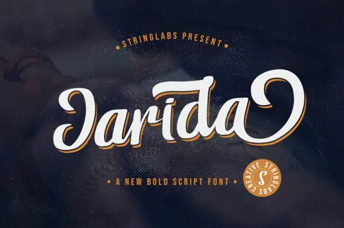 复古厚重的英文手写书法字体 Jarida - Bold Script Font