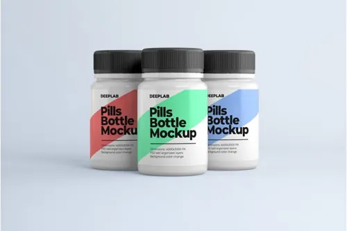 药丸药品瓶外观设计效果图样机 v2 Medical Pill Bottle Mockup