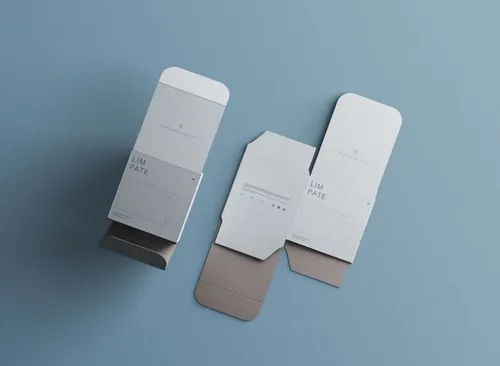 高质量正方形盒子展开图包装设计贴图展示样机模板 Unfold