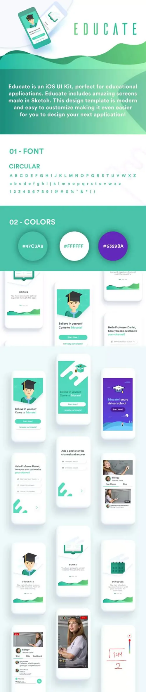 非常适合教育一款iOS APP UI KITS