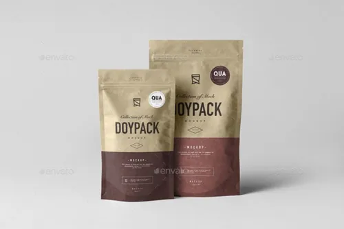 塑料袋包装设计模型PSD贴图模板Doypack Mock-up3