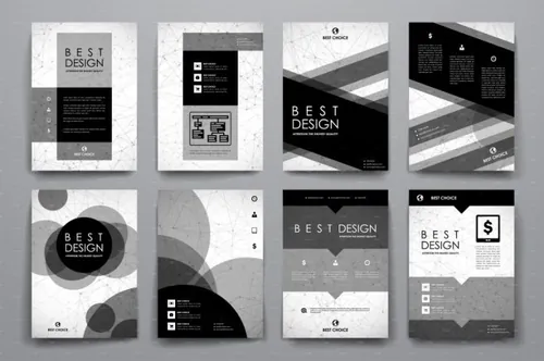 分子结构图形背景画册小册子模板 Molecular-brochures