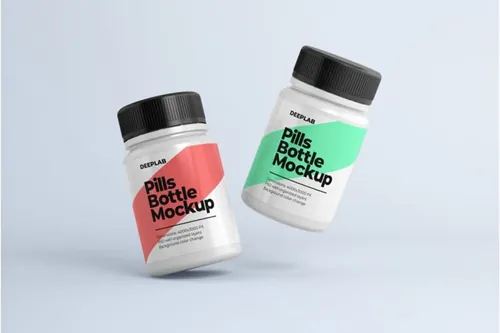 药丸药品瓶外观设计效果图样机 v1 Medical Pill Bottle Mockup