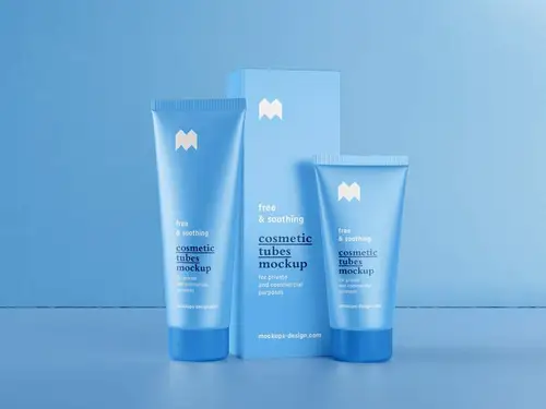 化妆品洗面奶软管包装设计提案样机PSD模板 Cosmetic Tubes Mockup 样