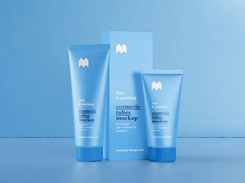 化妆品洗面奶软管包装设计提案样机PSD模板 Cosmetic Tubes Mockup