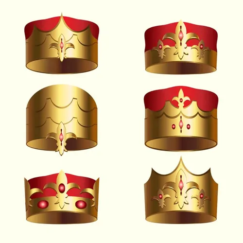 金色皇家王冠皇冠矢量图标插图元素装饰EPS矢量素材 Golden royal