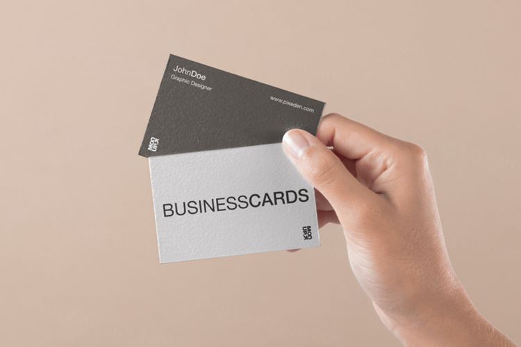 手持商务名片品牌设计场景贴图展示样机模板 Hand Holding Psd Business Card Mockup 3