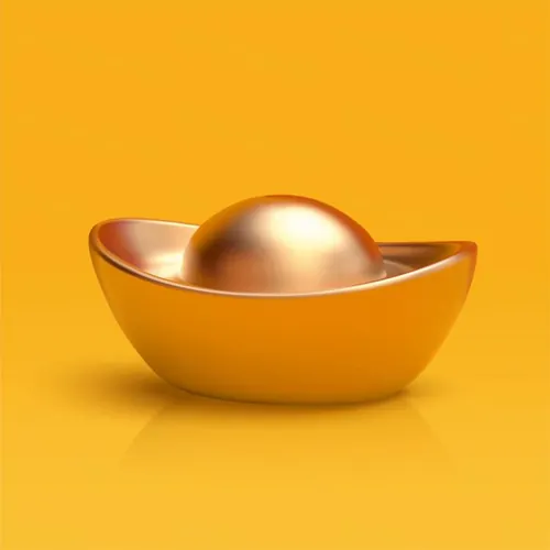 2023年农历新年玉兔迎新春传统东方中国风金元宝装饰元素EP