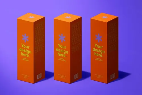 高质量方形纸盒包装设计贴图展示样机PSD模板 Box Moc