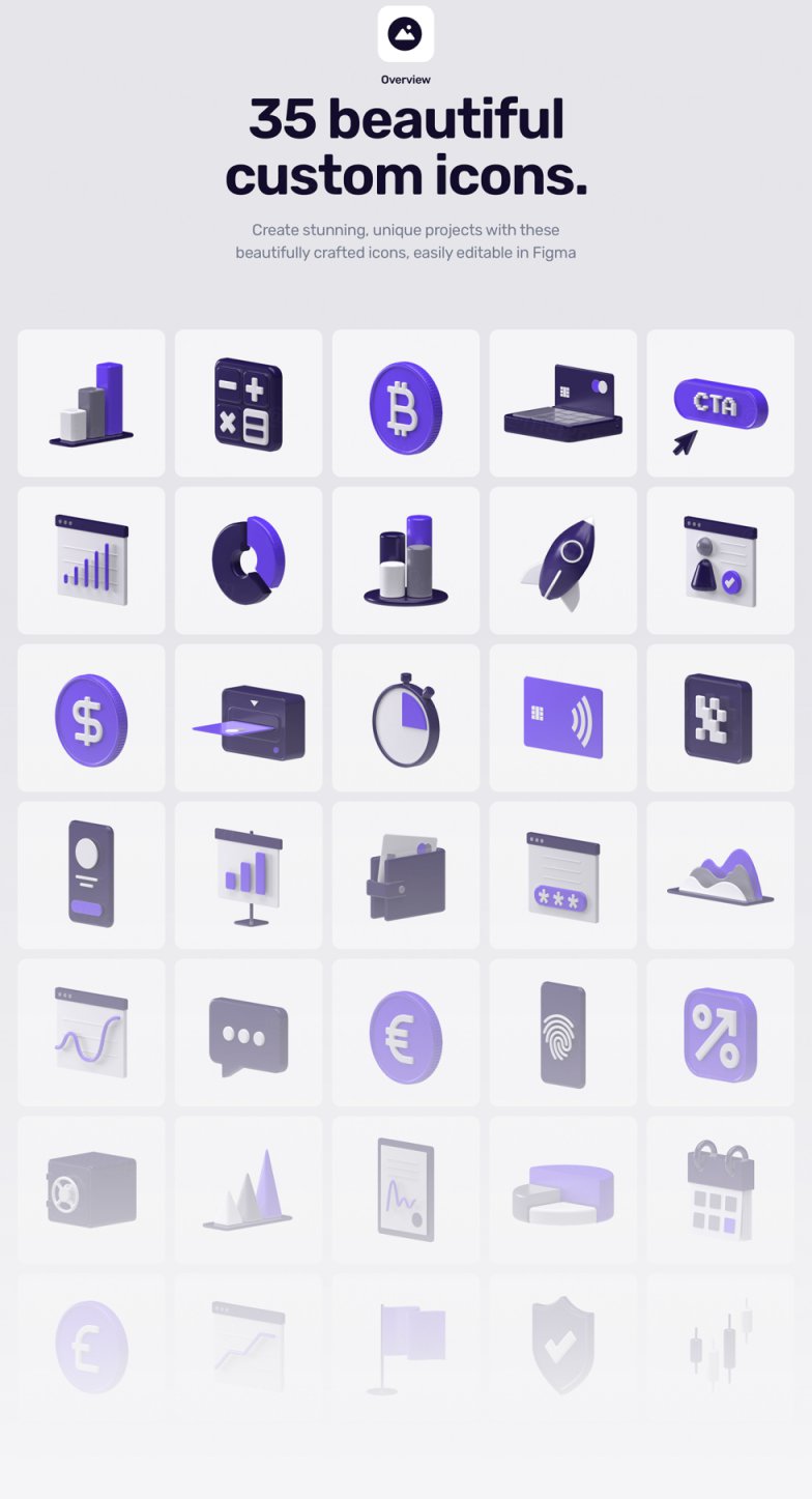 C4D渲染三维金融科技产品图标合辑 Feenancy 3D icons