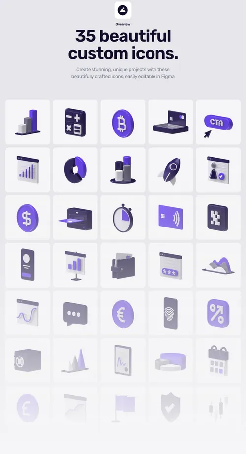 C4D渲染三维金融科技产品图标合辑 Feenancy 3D icons