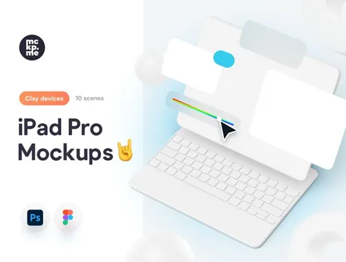 超高分辨率苹果iPad白模网页UI设计提案样机模板 iPad Pro Clay Mockups