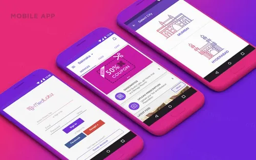 移动应用程序设计PSD模板Medlabz Mobile App Display Mockup
