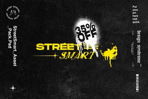 潮流复古做旧艺术街头垃圾粗糙纹理样机照片素材合辑 Stree