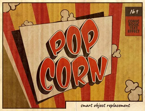 复古经典浪漫有趣史诗漫画风格海报标题文本特效PSD模板 Vi