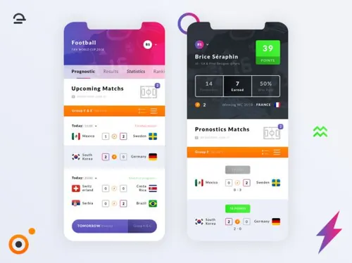 2018世界杯得分统计APP设计 Pronostics App 每日U