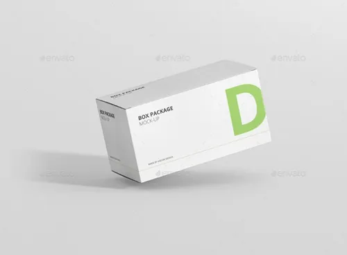 定制矩形盒模型PSD贴图模板Package Box Mock-Up - Wide Rectangle