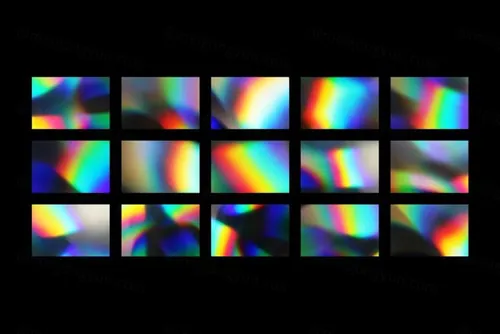 潮流彩虹全息渐变纹理背景素材 Holographic Foi