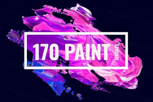 170款艺术抽象丙烯酸油漆笔画形状素材  170-Creat