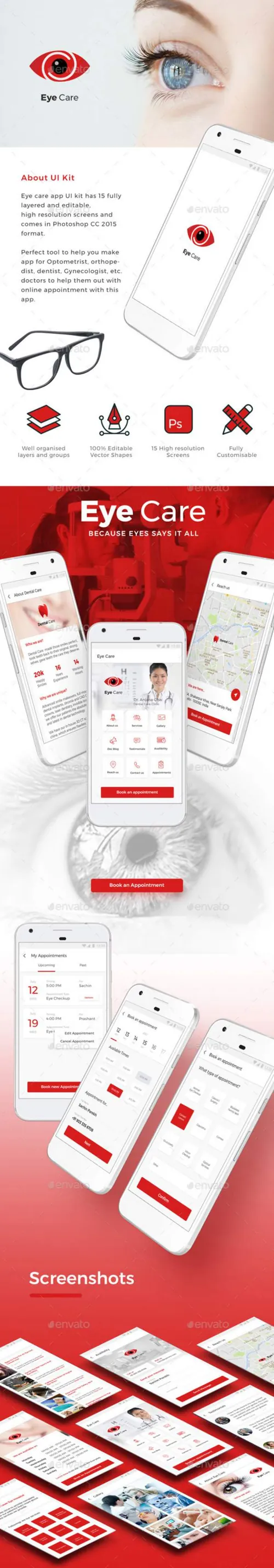 医疗健康类应用UI Kit打包下载[psd]