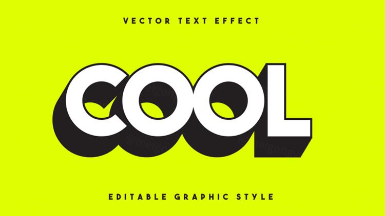 高质量复古3D粗体POP字体特效EPS矢量模板素材 Bold