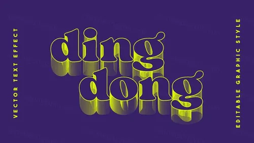 高质量复古3D抽象POP特效字体EPS矢量模板素材 Abst