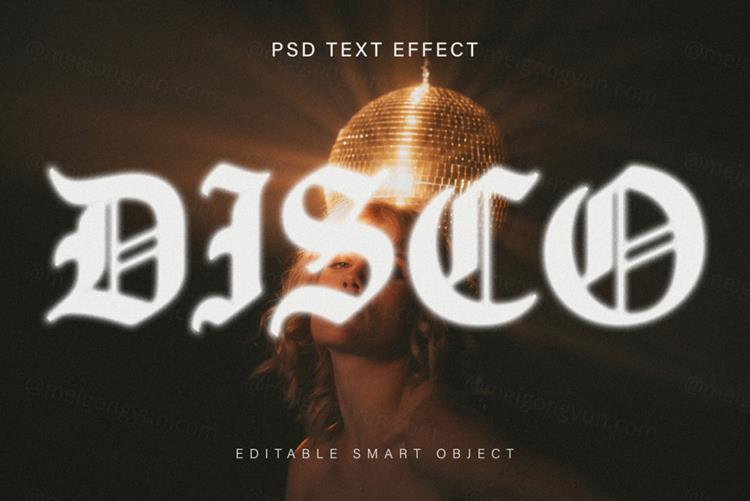 高质量复古发光迷幻字体特效一键生成PSD模板素材 Vinta