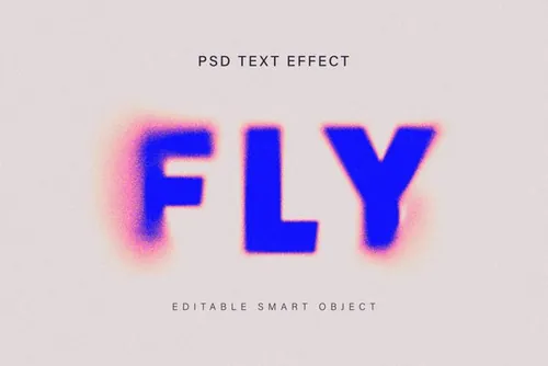 高质量酸性艺术砂砾溶解弥散消失模糊字体特效一键生成PSD模板