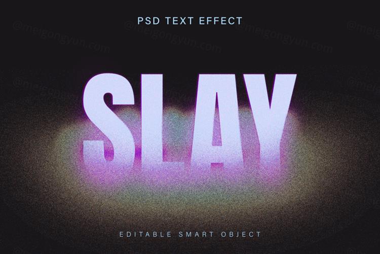 高质量金粉砂砾模糊字体特效一键生成PSD模板素材 Glitt