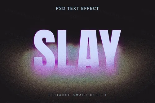 高质量金粉砂砾模糊字体特效一键生成PSD模板素材 Glitt