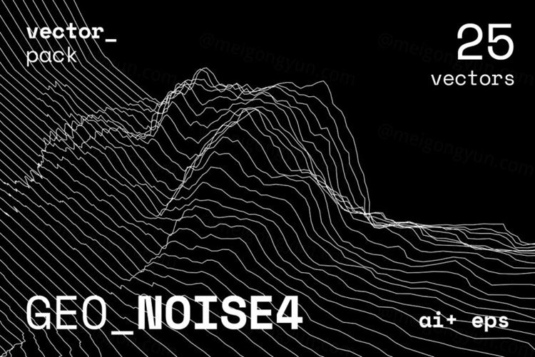 未来派数据可视化人工智能抽象地形线框抽象多边形矢量图形 GE