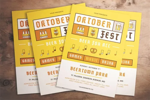 时尚高端啤酒节海报宣传单DM设计模板（AIPSD）oktoberfest-event-flyer