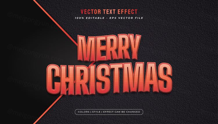 三维立体特效字体文本特效可编辑EPS矢量模板素材3d editable text style effect