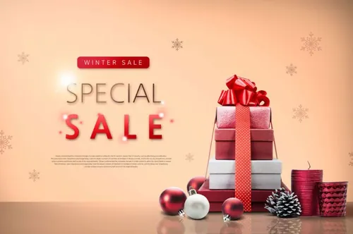 冬季大礼包促销活动宣传海报模板