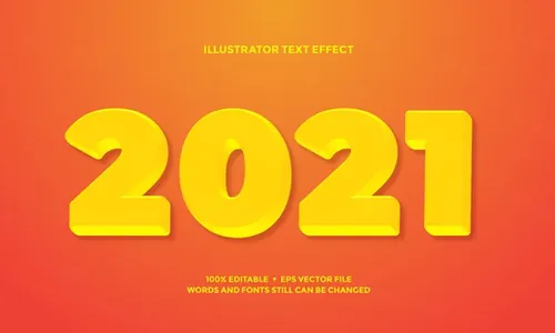 三维立体特效字体文本特效可编辑EPS矢量模板素材3d editable text style effect