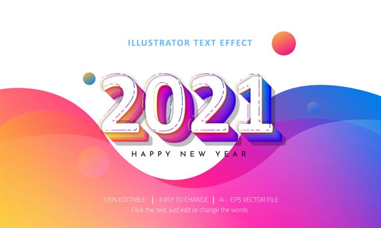 三维立体特效字体文本特效可编辑EPS矢量模板素材3d editable text style effect